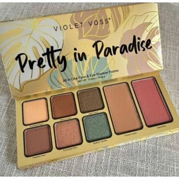 VIOLET VOSS - NWT - Pretty in Paradise All-in-One Face & Eye Shadow Palette - Picture 2 of 14